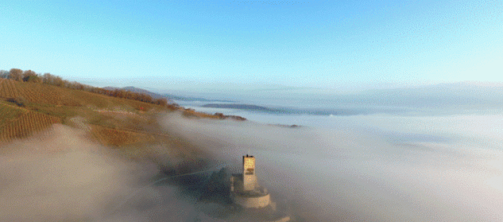 De fréquents brouillards observés ce matin comme ici à Katzenthal (68)