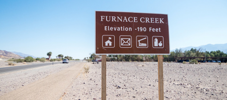 Furnace Creek, dans la vallée de la mort aux USA, est l'endroit le plus chaud de la planète.