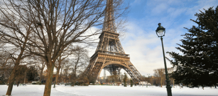 Illustration, Paris sous le froid et la neige.