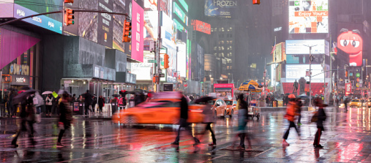 Fortes pluies sur New York City.