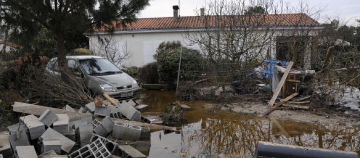 Conséquences de la tempête Xynthia à La Faute sur Mer en Vendée le 4 mars 2010