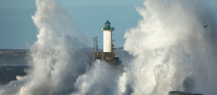 Fort coup de vent près de la Manche, comme ici à Boulogne-sur-Mer en janvier