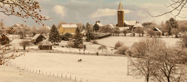 Neige en plaine dans l'Orne en décembre 2020