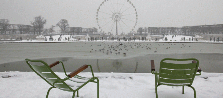 Illustration froid à Paris.