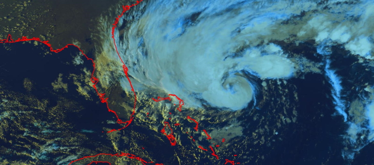 Image satellite de Nicole le 8 novembre 2022 à 22 UTC.