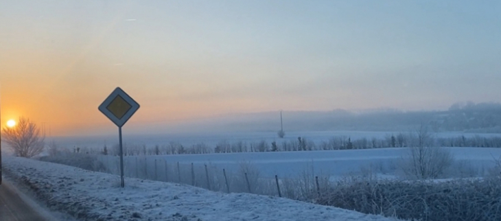 Une fin de nuit bien froide dans la région d'Arras ce vendredi.