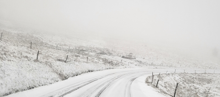 Premières neiges à La Bresse (Vosges) le 24 octobre 2025.