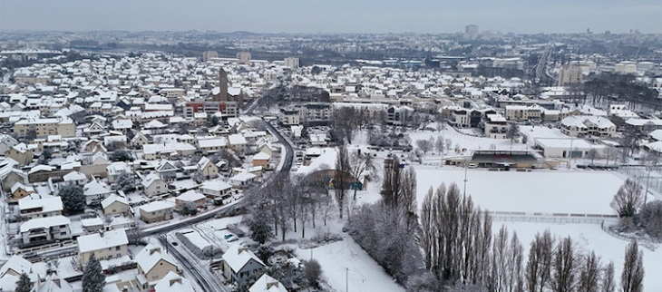 Neige sur l'agglomération de Caen le 9 janvier 2024.