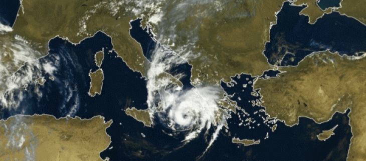 Le medicane Ianos approche le Sud-Ouest la Grèce - image satellite du 17 septembre 2020.