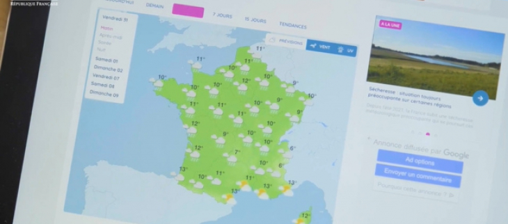 Le site internet de Météo-France.