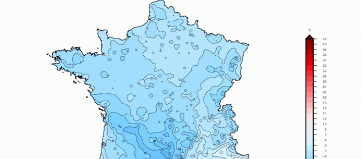 Température maximale en France le 5 novembre 1980 - © Météo-France