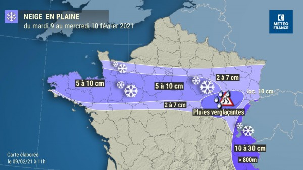 Vague De Froid Des Chutes De Neige Consequentes Touchent La Moitie Nord Meteo France