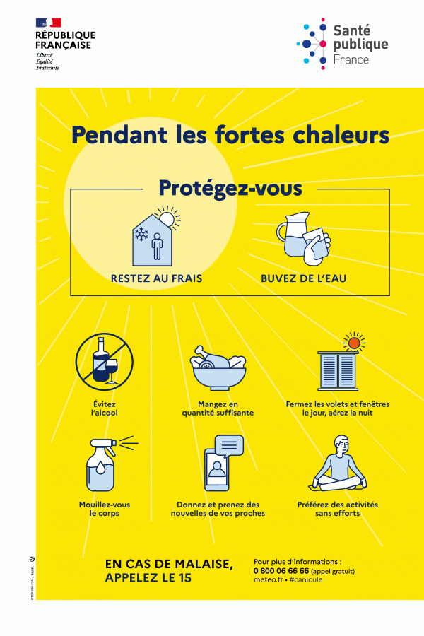 Fortes chaleurs : protégez-vous ! © Santé publique France