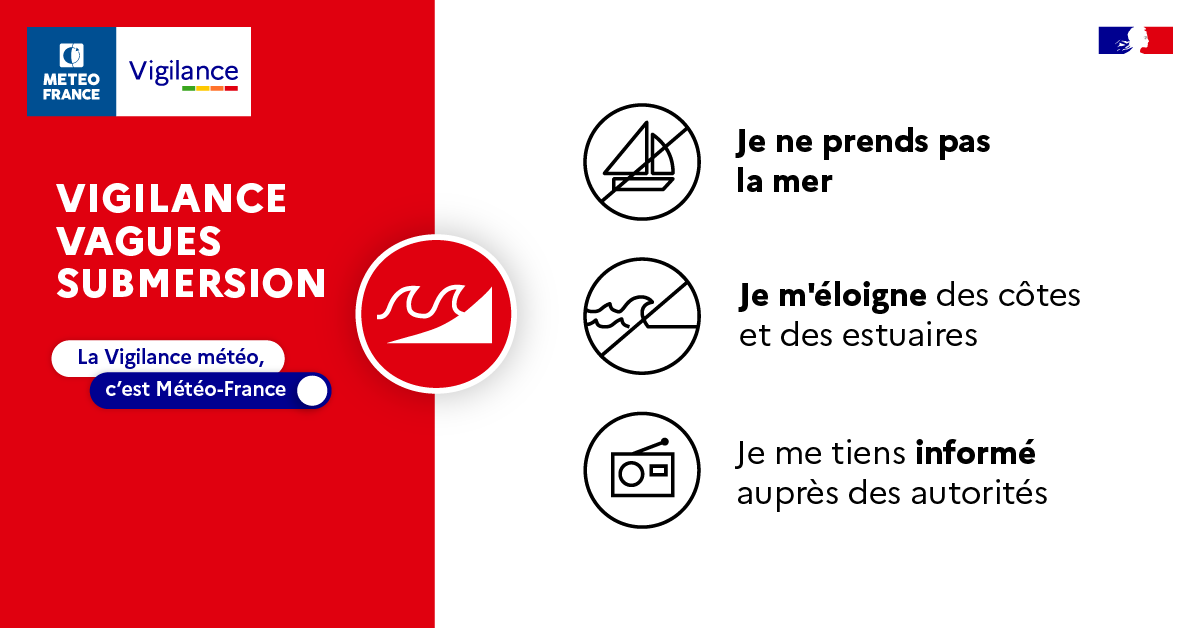 Conseils de comportement - Vigilance rouge - Vagues-submersion 1. © Météo-France