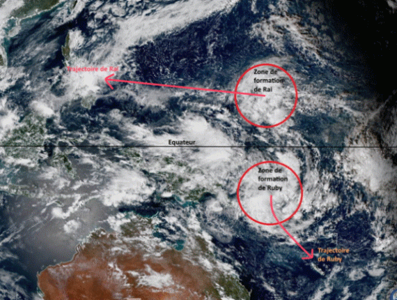 Image du satellite HIMAWARI8 le 9 décembre 2021. © Météo-France.