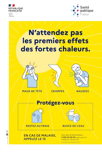 N'attendez pas les premiers effets des fortes chaleurs. © Santé publique France