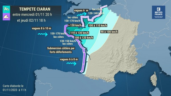 Tempête Ciarán : Attention Aux Vents Violents, Aux Fortes Vagues Et Aux ...